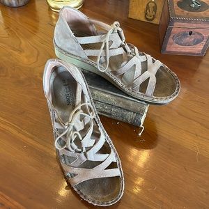 Naot Women's Taupe Lace-Up Gladiator Sandals